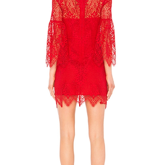 NWT BCBG MAXAZRIA Red Lace Dress US Size 4 - Picture 6 of 7